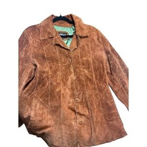 Wilsons Leather Maxima Brown Genuine Leather Jacket Women Size Large